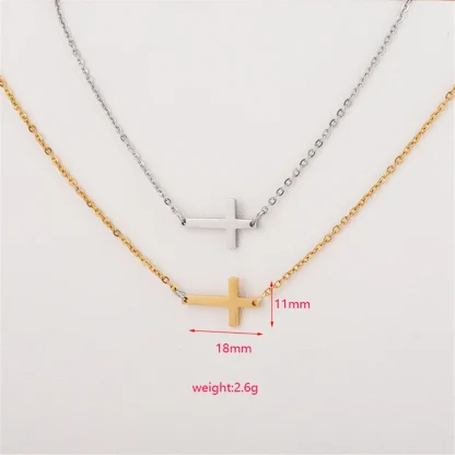Thin Choker Cross Necklace - Image 7
