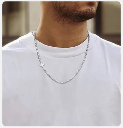 Stylish Sideway Cross Necklace - Image 2