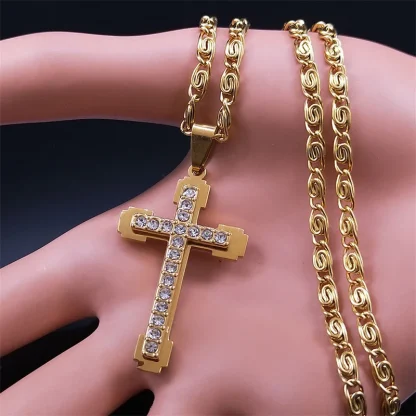 Luxury Bling Cross Necklace - Image 4
