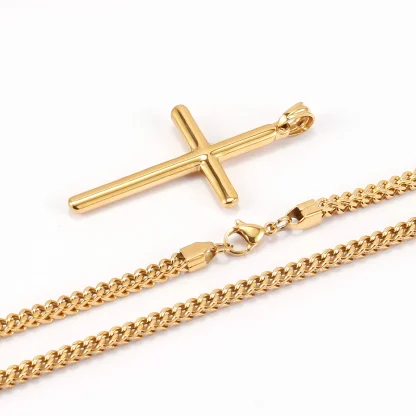 Chain Shiny Cross Necklace - Image 5