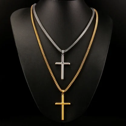 Chain Shiny Cross Necklace - Image 4