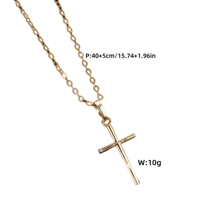 Shiny Simple Cross Necklace - Image 7
