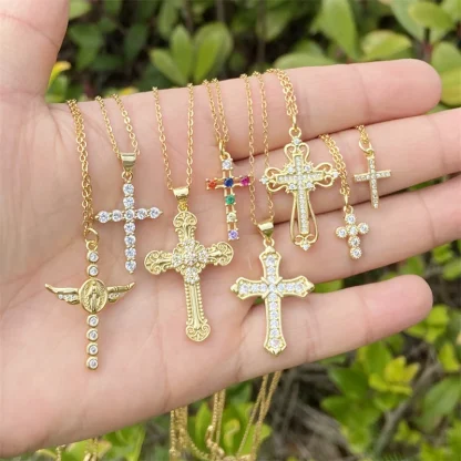 Colorful Luxury Cross Necklaces - Image 7