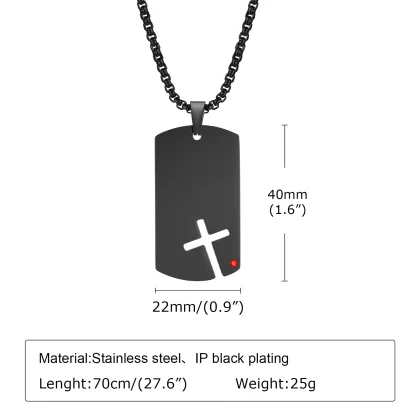 Tag Hollow Out Cross Necklace - Image 7