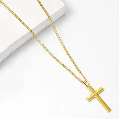 Shiny Simple Cross Necklace - Image 3