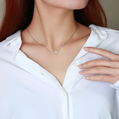Minimalist Chic Cross Necklace - Image 2