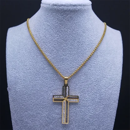 Hollow Bling Cross Necklace - Image 3