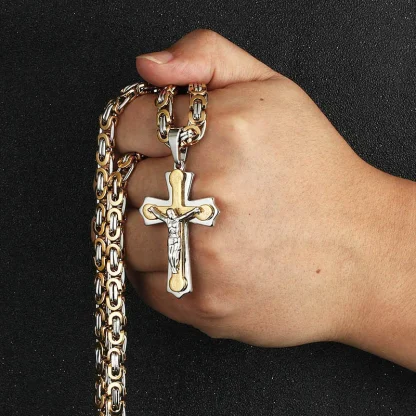 Crucifix Luxury Chain Cross Necklace - Image 5