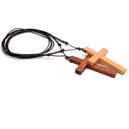 Simple Wooden Cross Necklaces - Image 4