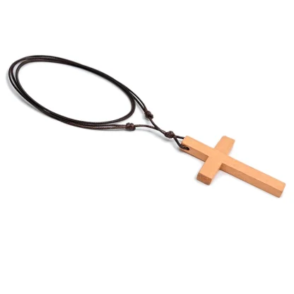 Simple Wooden Cross Necklaces - Image 3