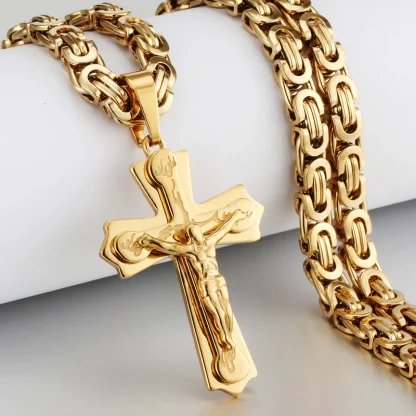 Crucifix Luxury Chain Cross Necklace - Image 3