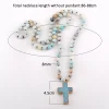 Round Beaded Cross Necklace - Image 13