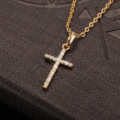 Sparkly Religious Cross Necklace - Image 4