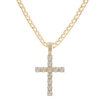 Cuban Link Chain Cross Necklace - Image 7