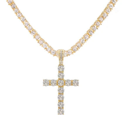 Iced Out Bling Cross Necklace - Image 6