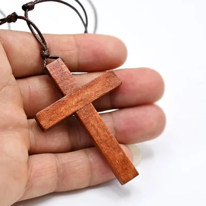 Simple Wooden Cross Necklaces - Image 2