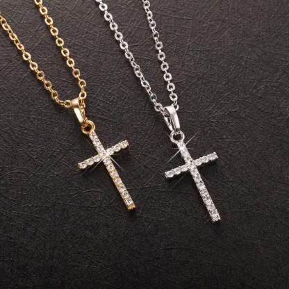 Sparkly Religious Cross Necklace - Image 5