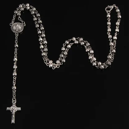 Rosary Crucifix Cross Necklace - Image 2