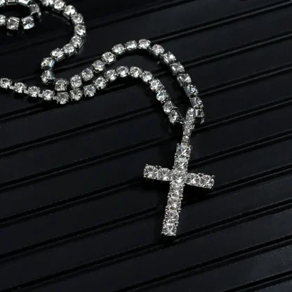 Shiny Bling Cross Necklace - Image 5