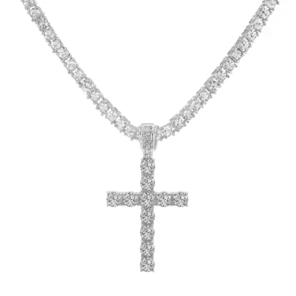 Iced Out Bling Cross Necklace