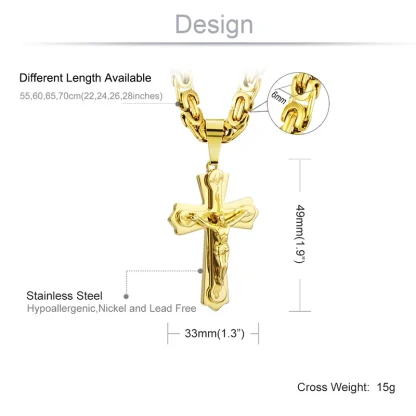Crucifix Luxury Chain Cross Necklace - Image 8