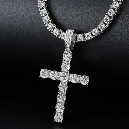 Iced Out Bling Cross Necklace - Image 3