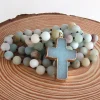 Round Beaded Cross Necklace - Image 11