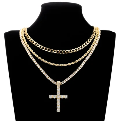 Iced Out Bling Cross Necklace - Image 5