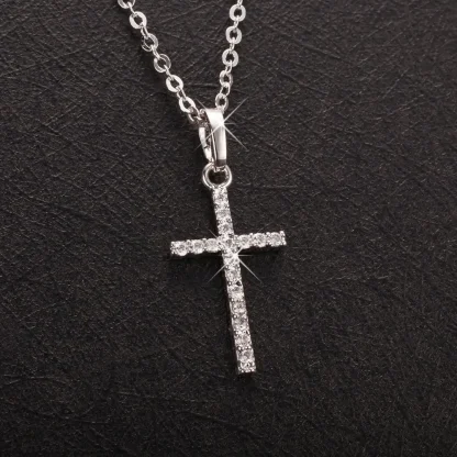 Sparkly Religious Cross Necklace - Image 2