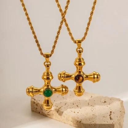 Non Tarnish Shiny Cross Necklace - Image 9