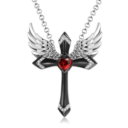 Angel Wings Cross Necklace