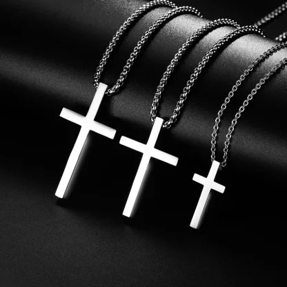 Simple Plain Cross Necklace - Image 6