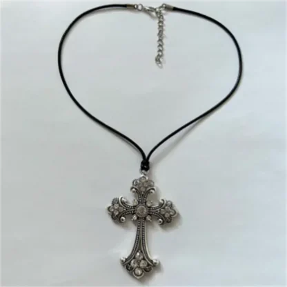 Large Choker Cross Necklace - Image 4