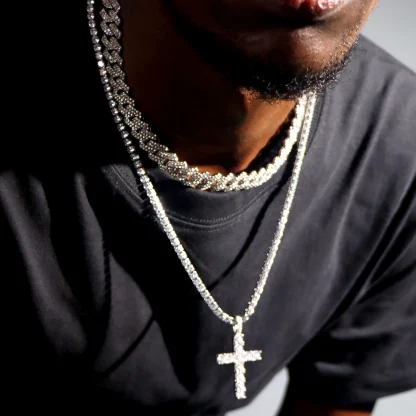 Shiny Bling Cross Necklace