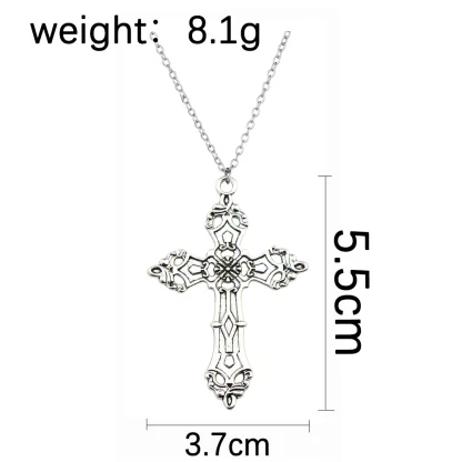 Hollow Decor Retro Cross Necklace - Image 6