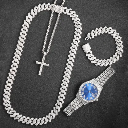 Cuban Link Chain Cross Necklace - Image 2