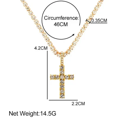 Shiny Bling Cross Necklace - Image 12