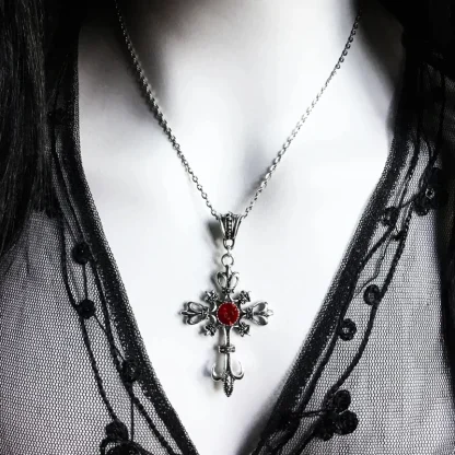 Vintage-style Gothic Cross Necklace