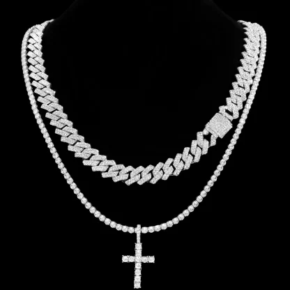 Shiny Bling Cross Necklace - Image 10