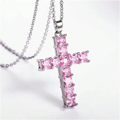 Women's Pink Cross Necklaces - Image 3