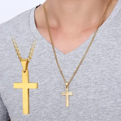 Simple Chain Cross Necklace - Image 5