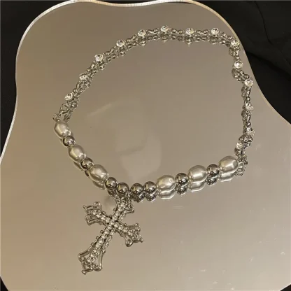Women's Beaded Cross Necklace - Image 8