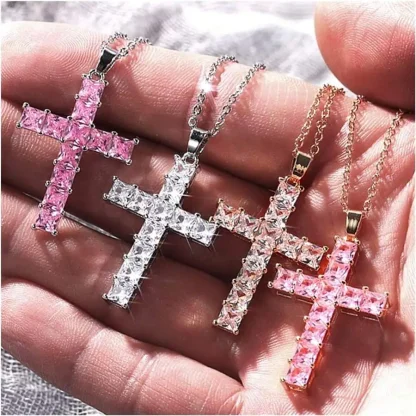 Women's Pink Cross Necklaces - Image 7