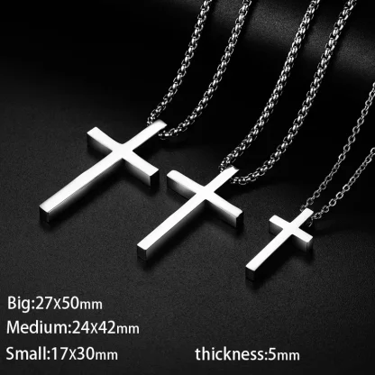 Simple Plain Cross Necklace - Image 8
