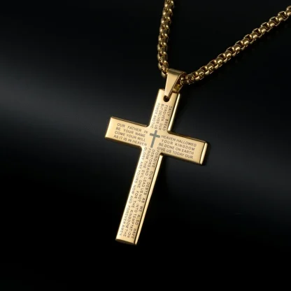 Solid Bible Verse Cross Necklace