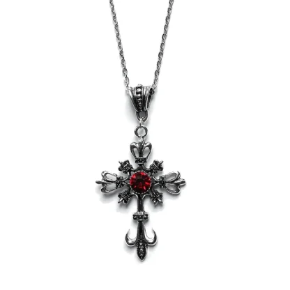 Vintage-style Gothic Cross Necklace - Image 4
