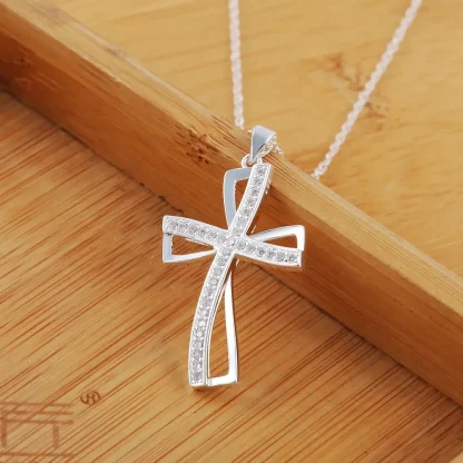Elegant Hollow Out Cross Necklace - Image 4