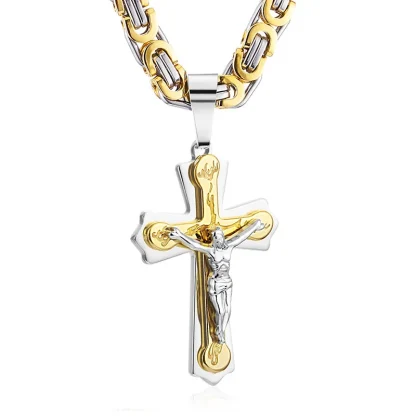 Crucifix Luxury Chain Cross Necklace - Image 7