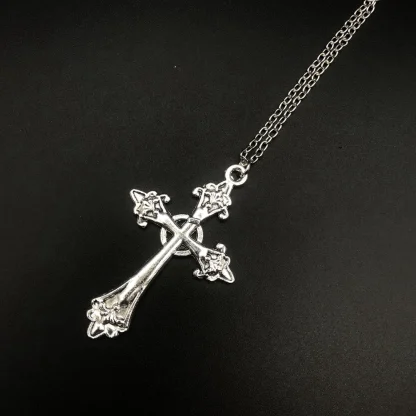 Large Gothic Cross Necklace - Image 4