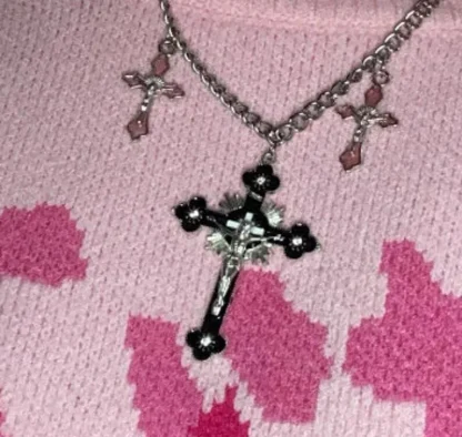 Crucifix Pink Cross Necklaces - Image 5